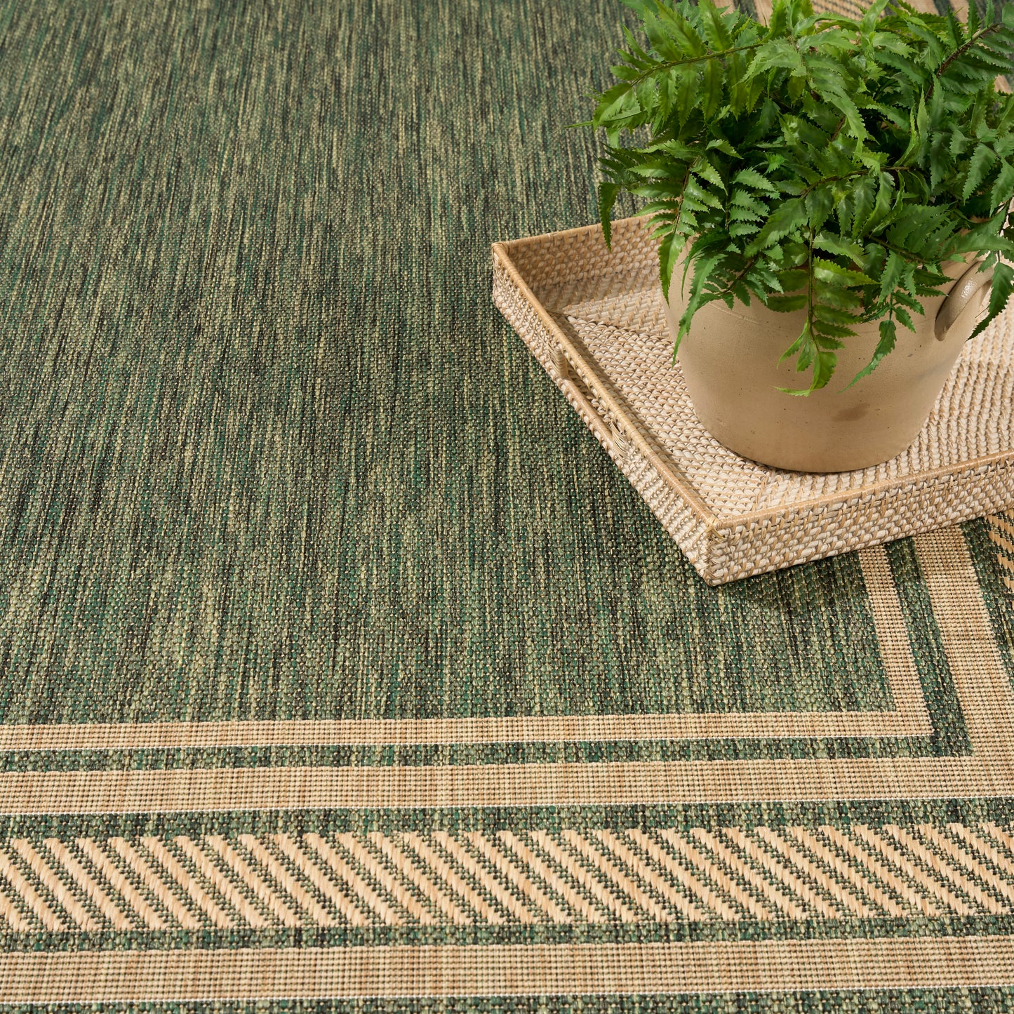 Nourison Horizon Indoor/Outdoor 9' x 12' Green Modern Rug