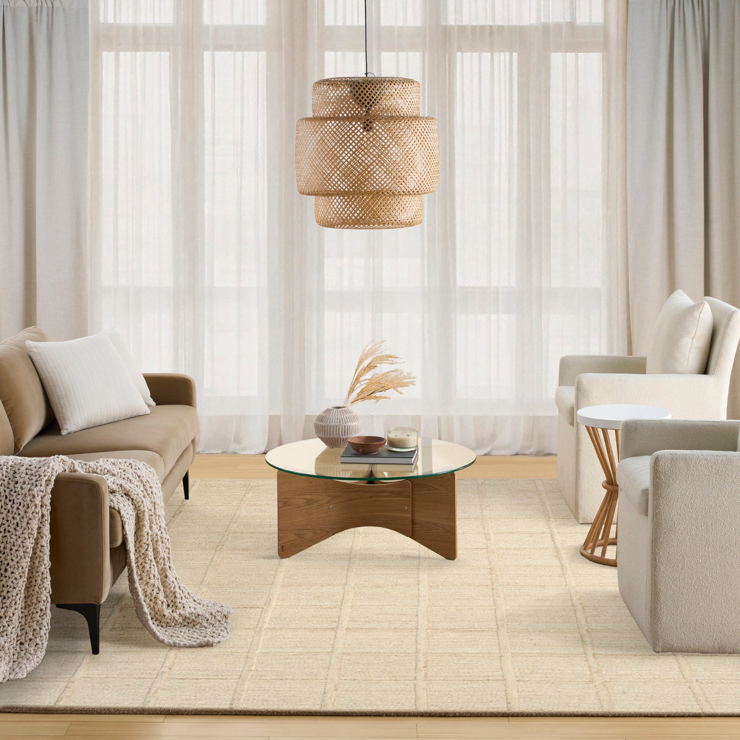 DKNY Pure Framework 9'6" x 13'6" Sand Modern Indoor Rug