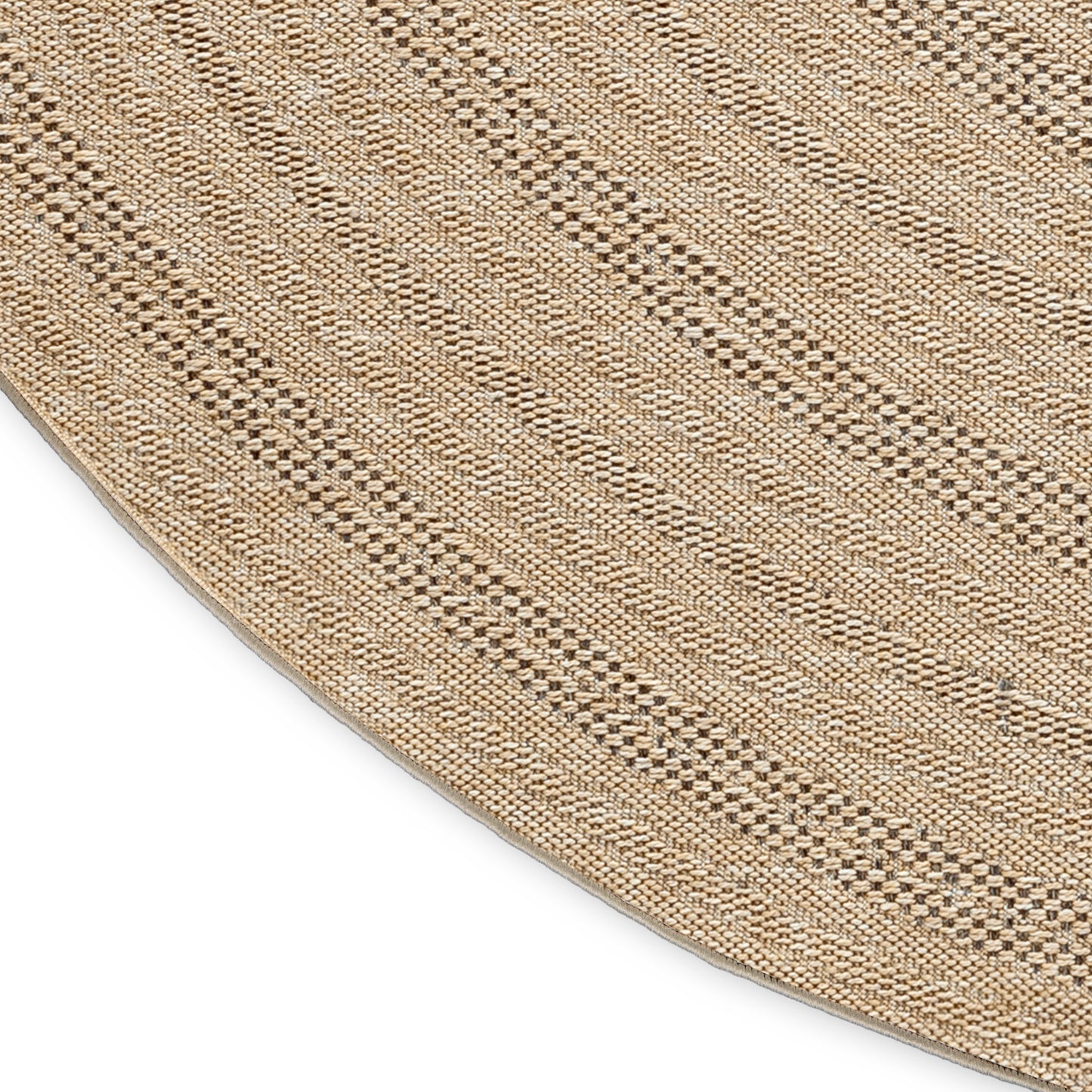 Nourison Tulum 8' x Round Taupe Grey Outdoor Rug