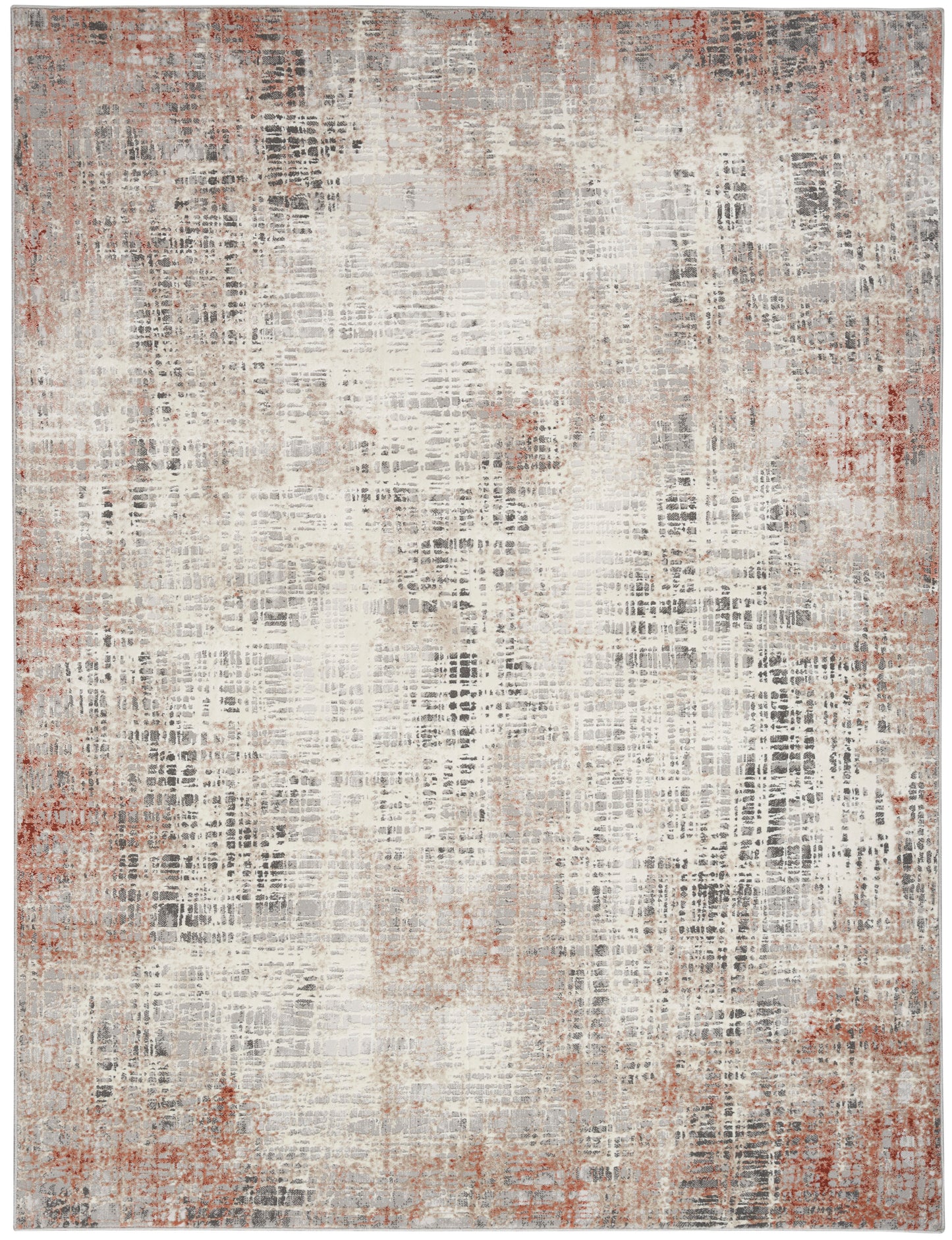 Calvin Klein CK022 Infinity 9' x 12' Rust Multicolor Modern Indoor Rug