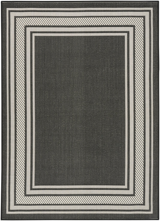 Nourison Horizon Indoor/Outdoor 6' x 9' Black Modern Rug