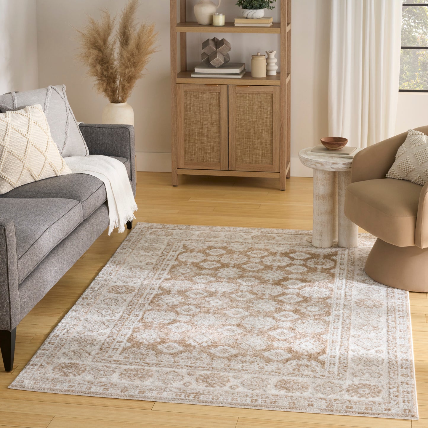 Nourison Dekor 5'3" x 7' Cream Beige Vintage Indoor Rug