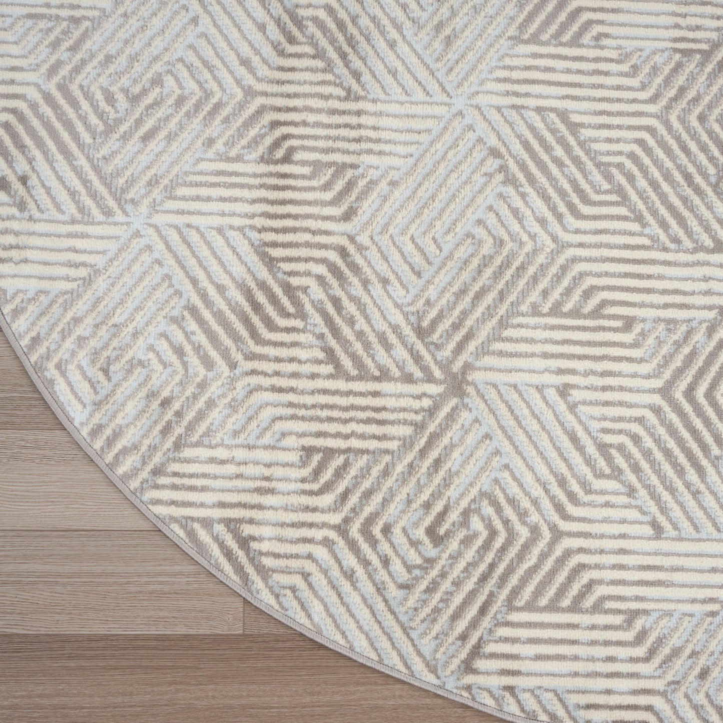 Nourison Grafix 4' x Round Grey Modern Indoor Rug
