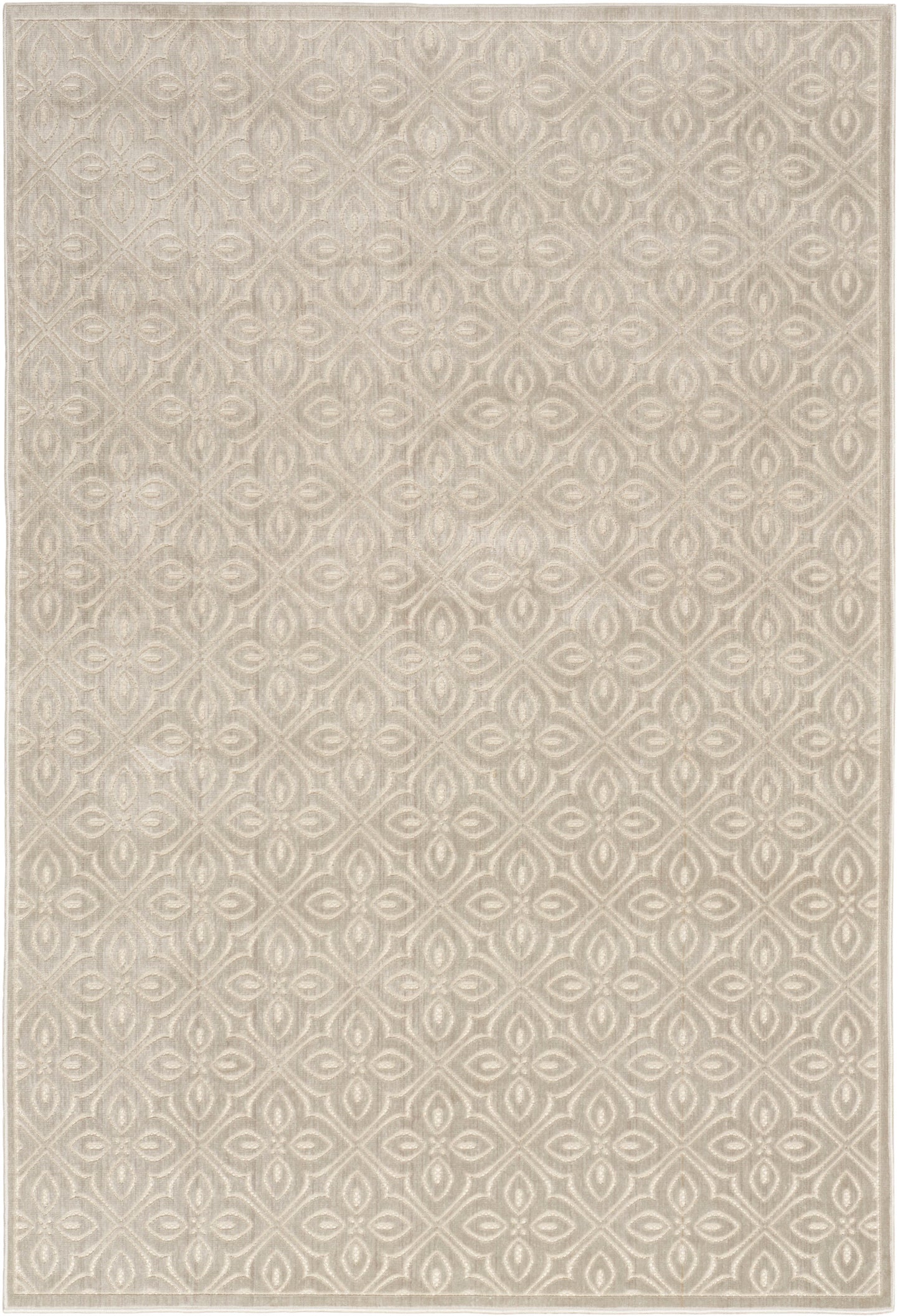 Nourison Washable Charm 4' x 6' Silver Ivory Contemporary Indoor Rug