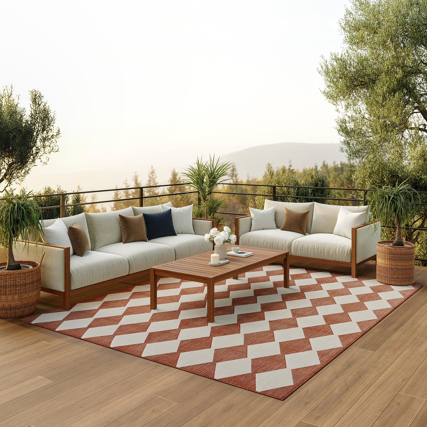 Nourison Positano 10' x 14' Terracotta Modern Rug