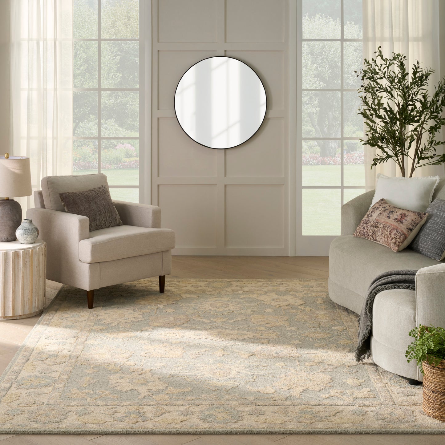 Nourison Maison 5'9" x 8'9" Blue Ivory Vintage Indoor Rug