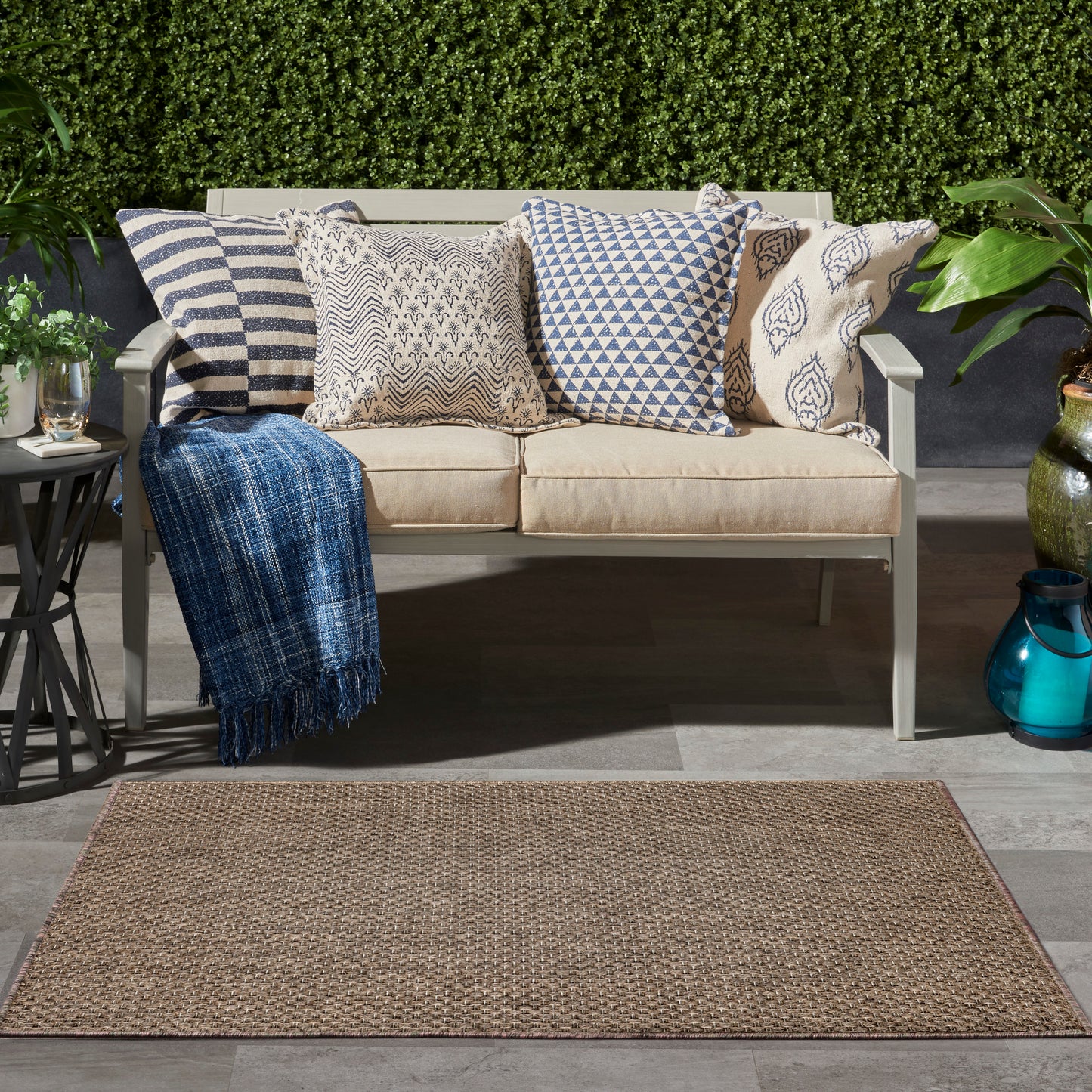 Nourison Tulum 3' x 5' Brown Outdoor Rug