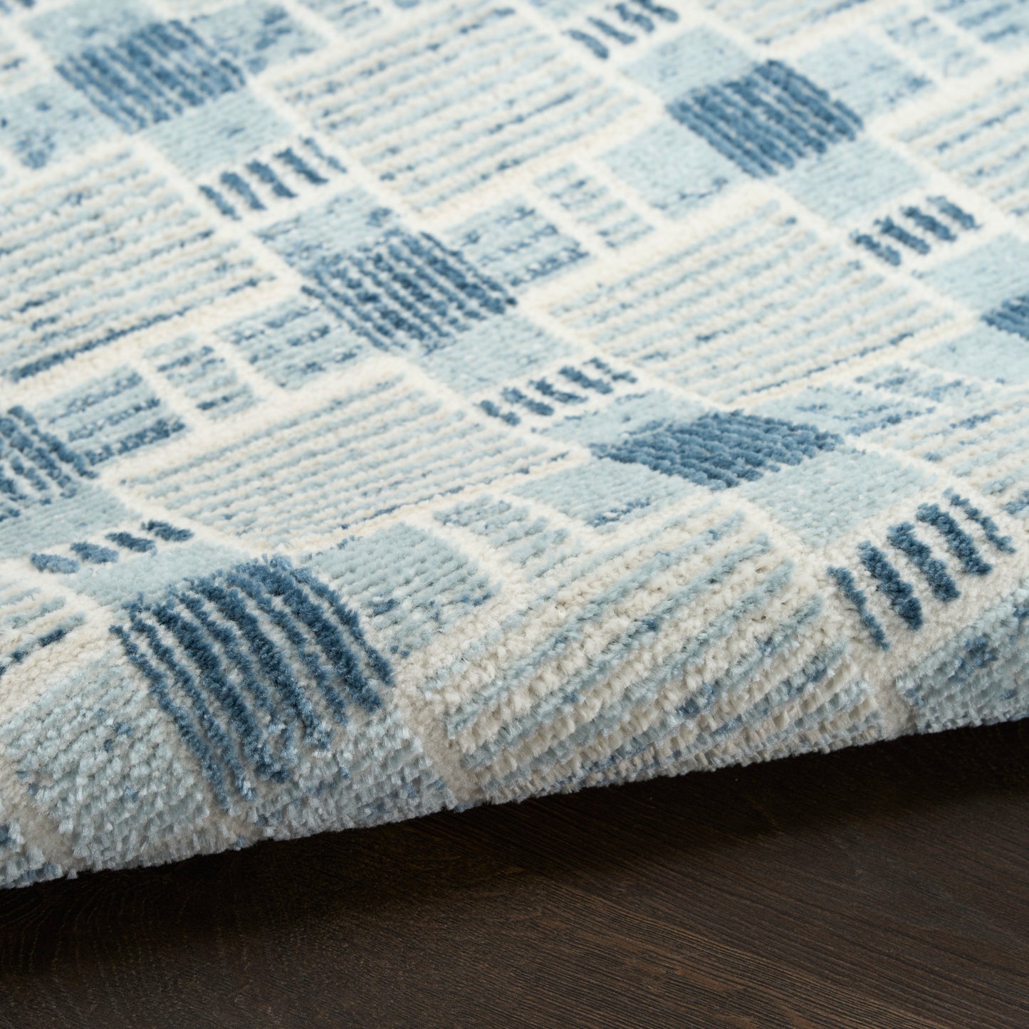 Nourison Nordic 2' x 6' Blue Modern Indoor Rug