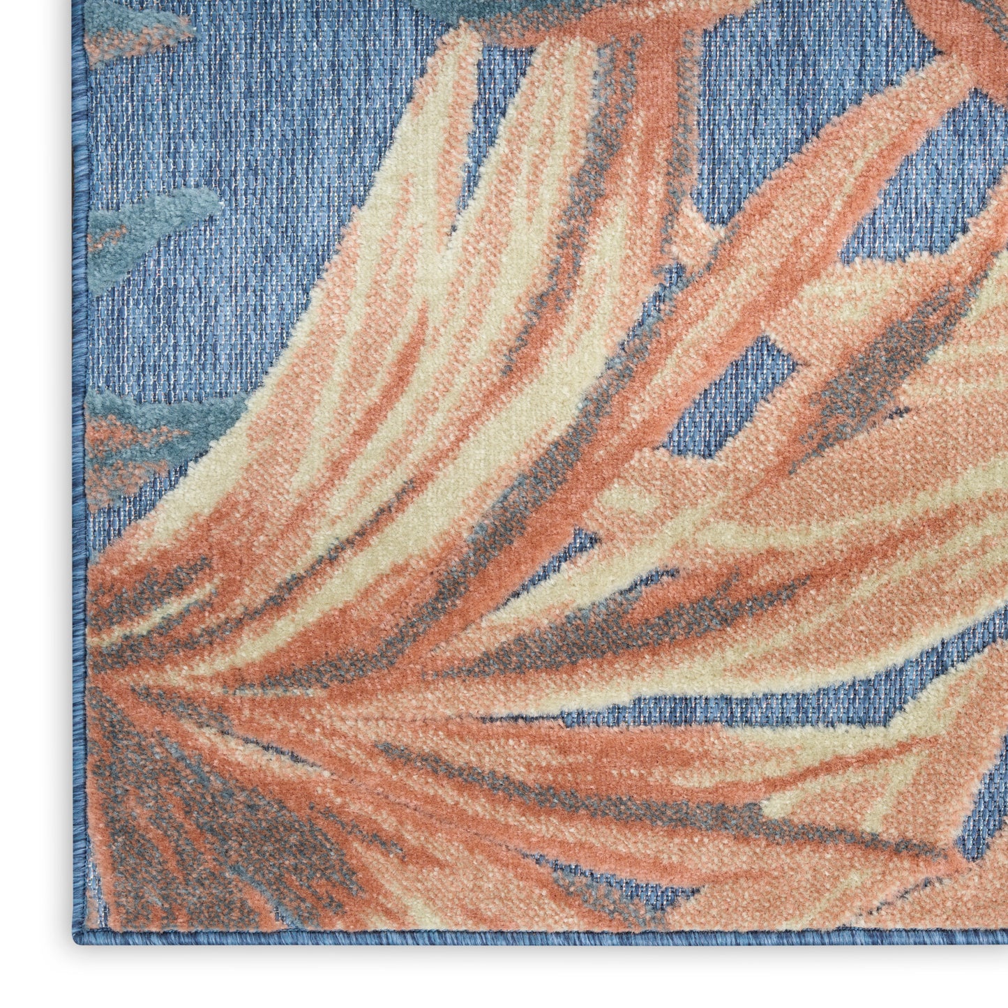 Nourison Aloha 5'3" x 7'5" Blue Rose Modern Rug