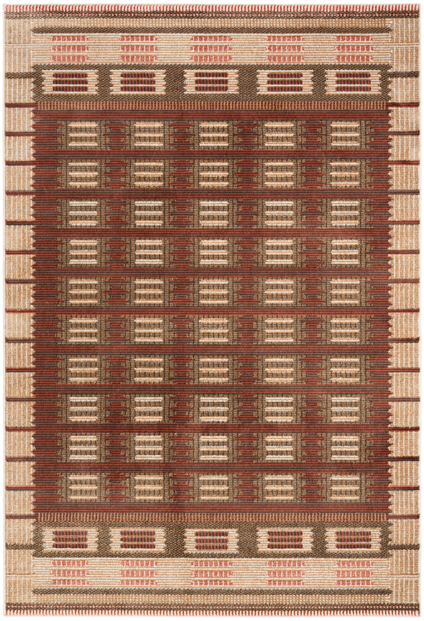 Nourison Nordic 4' x 6' Rust Modern Indoor Rug