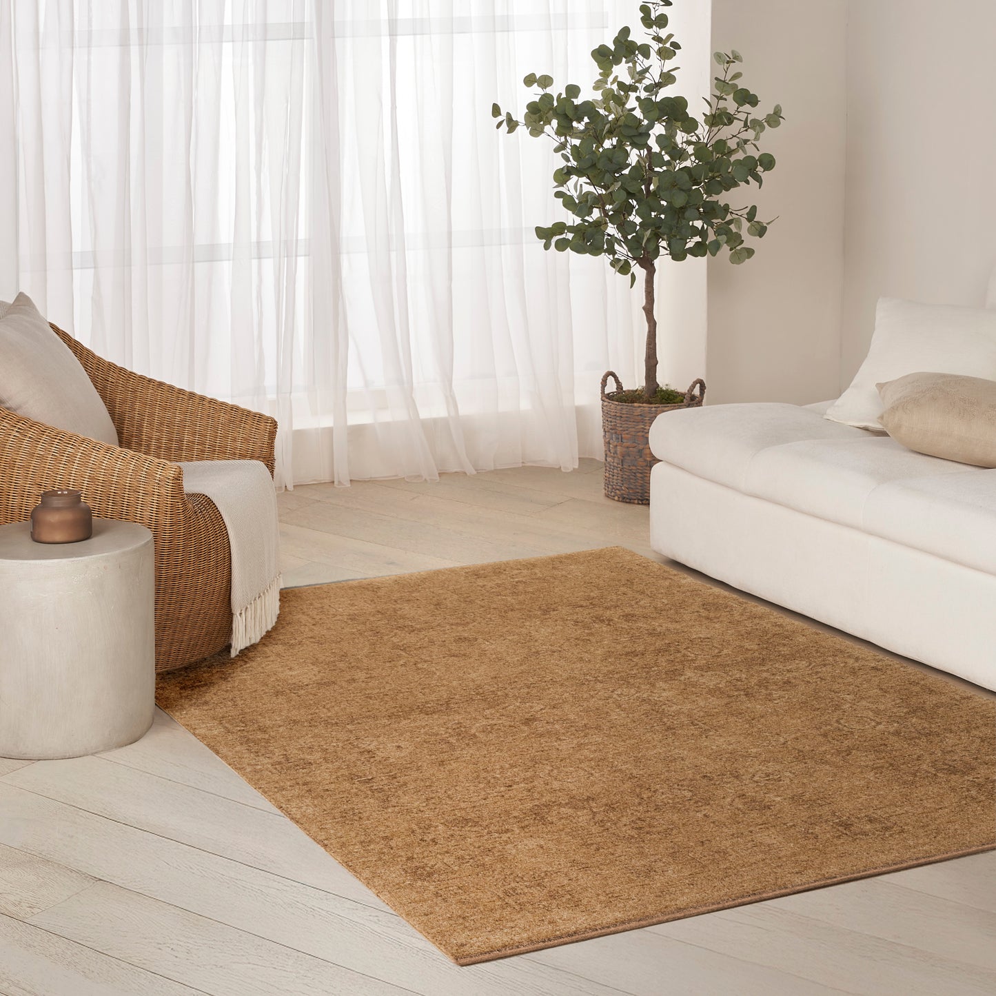 DKNY Pure Shades 4' x 6' Latte Vintage Indoor Rug