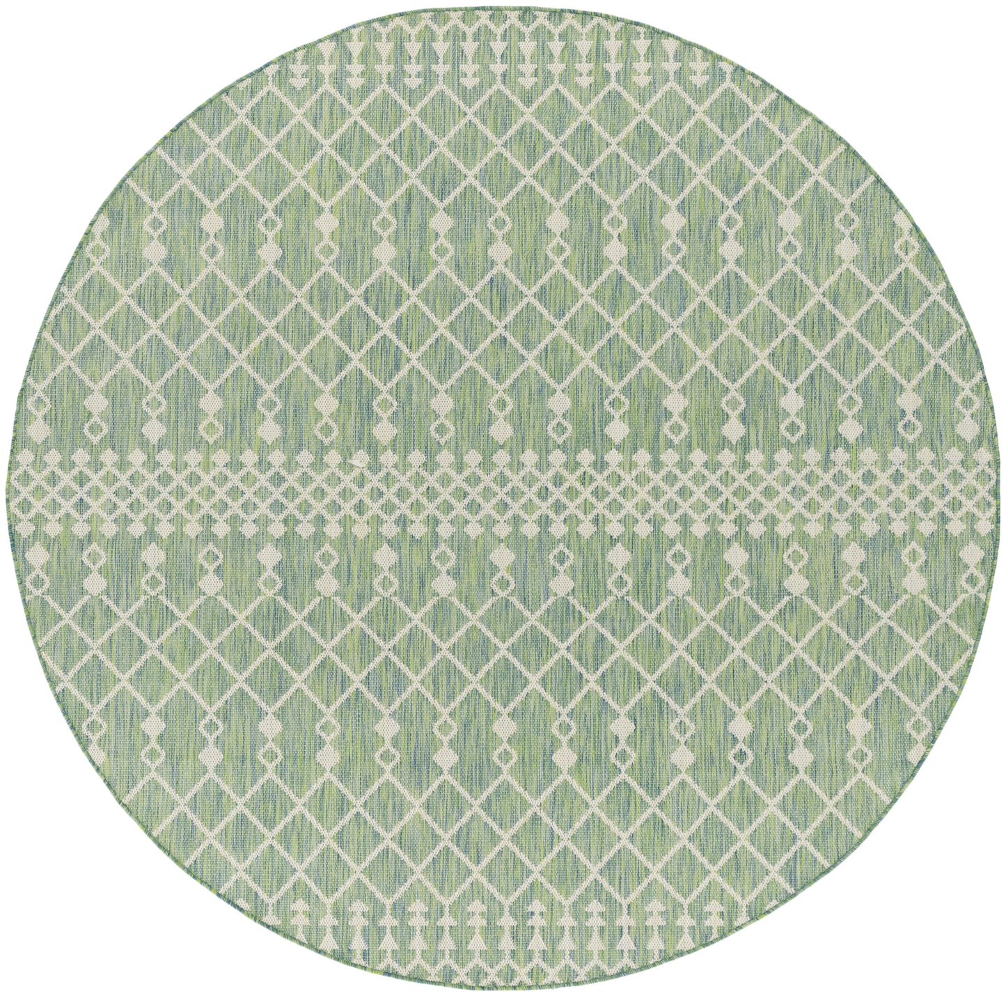Nourison Positano 6' x Round Blue Green Modern Rug
