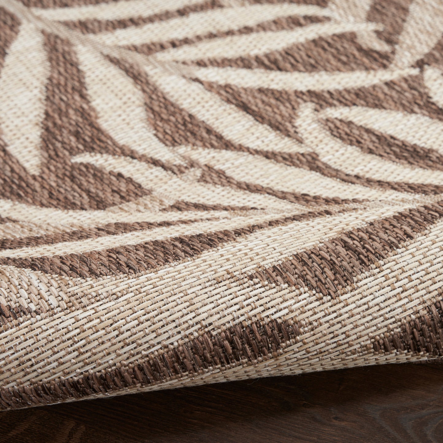 Nourison Garden Oasis 2' x 6' Mocha Tropical Rug