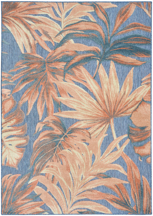 Nourison Aloha 5'3" x 7'5" Blue Rose Modern Rug