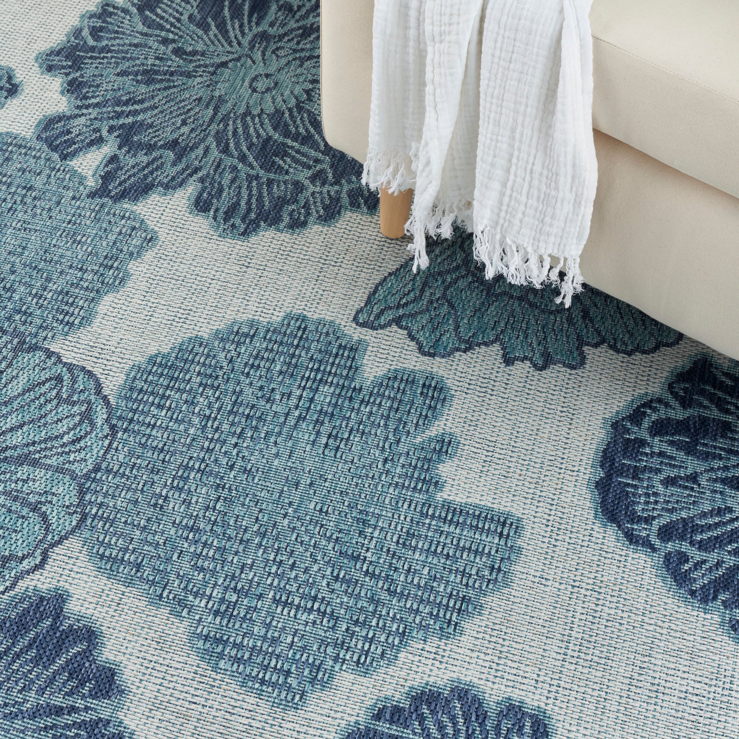 Nourison Garden Oasis 10' x 14' Blue Tropical Rug