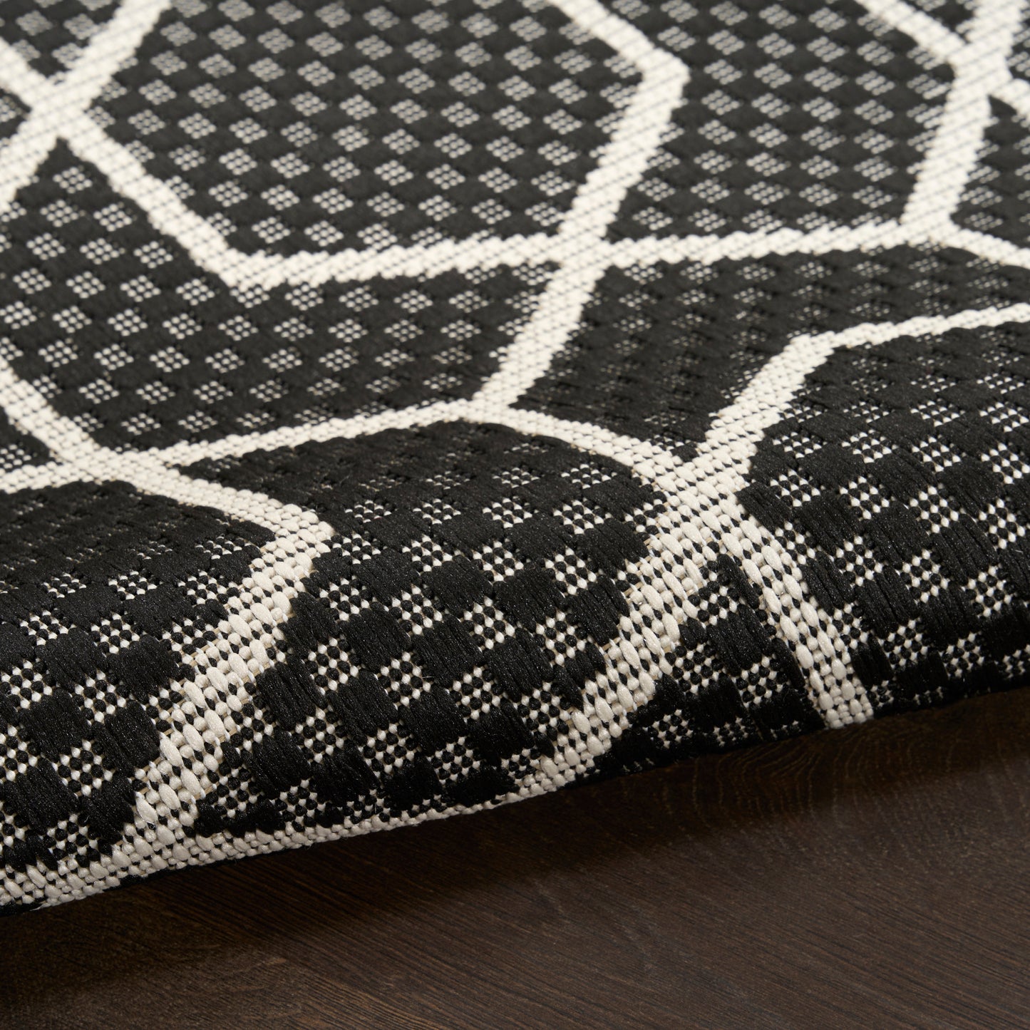 Nourison Horizon Indoor/Outdoor 4' x 6' Black Modern Rug