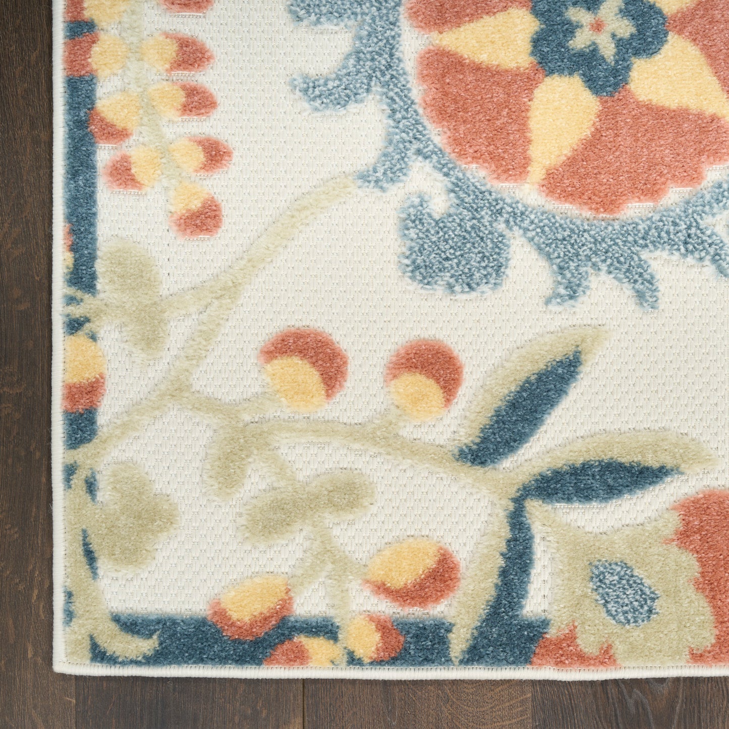 Nourison Aloha 5'3" x 7'5" Grey Multicolor Farmhouse Rug