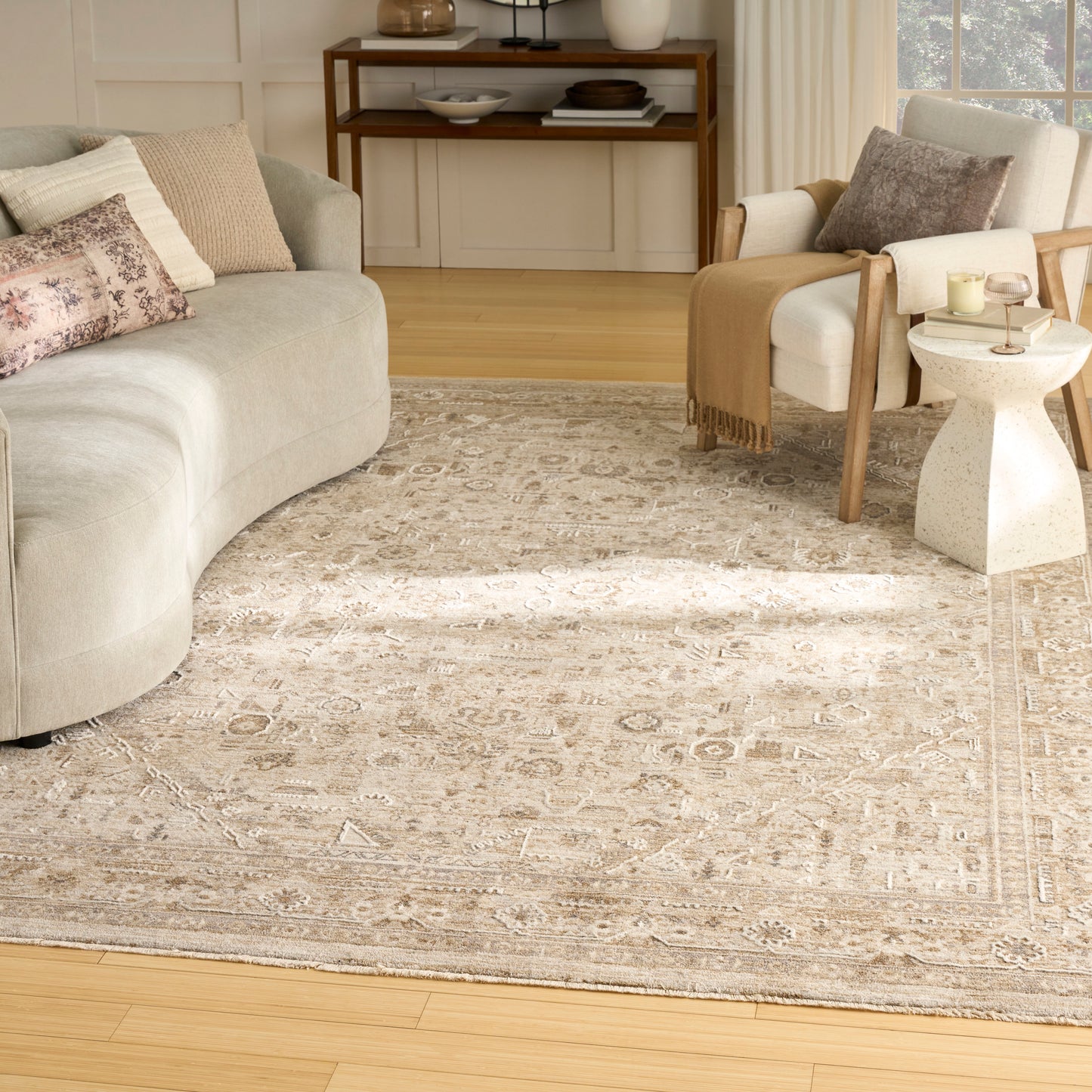 Nourison Retreat 9'6" x 13'2" Beige Vintage Indoor Rug
