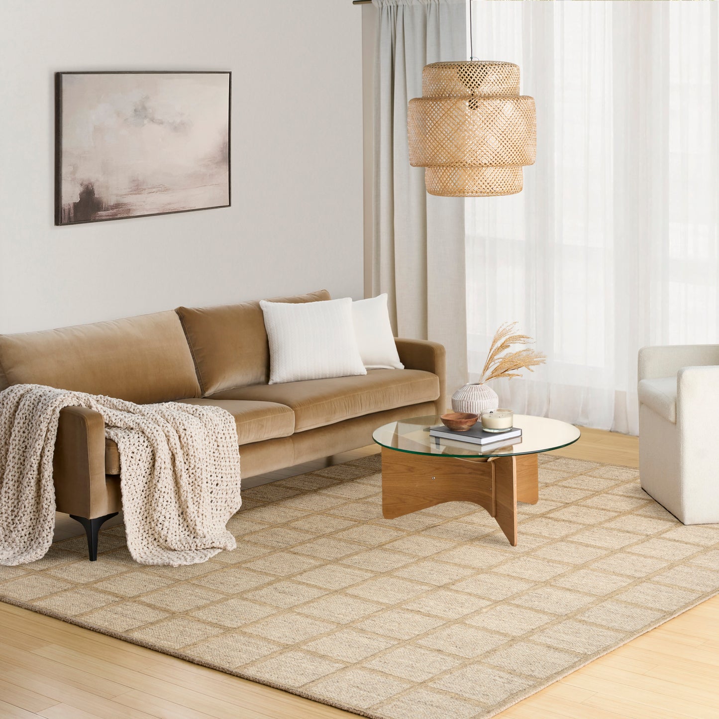 DKNY Pure Framework 8'6" x 11'6" Camel Modern Indoor Rug