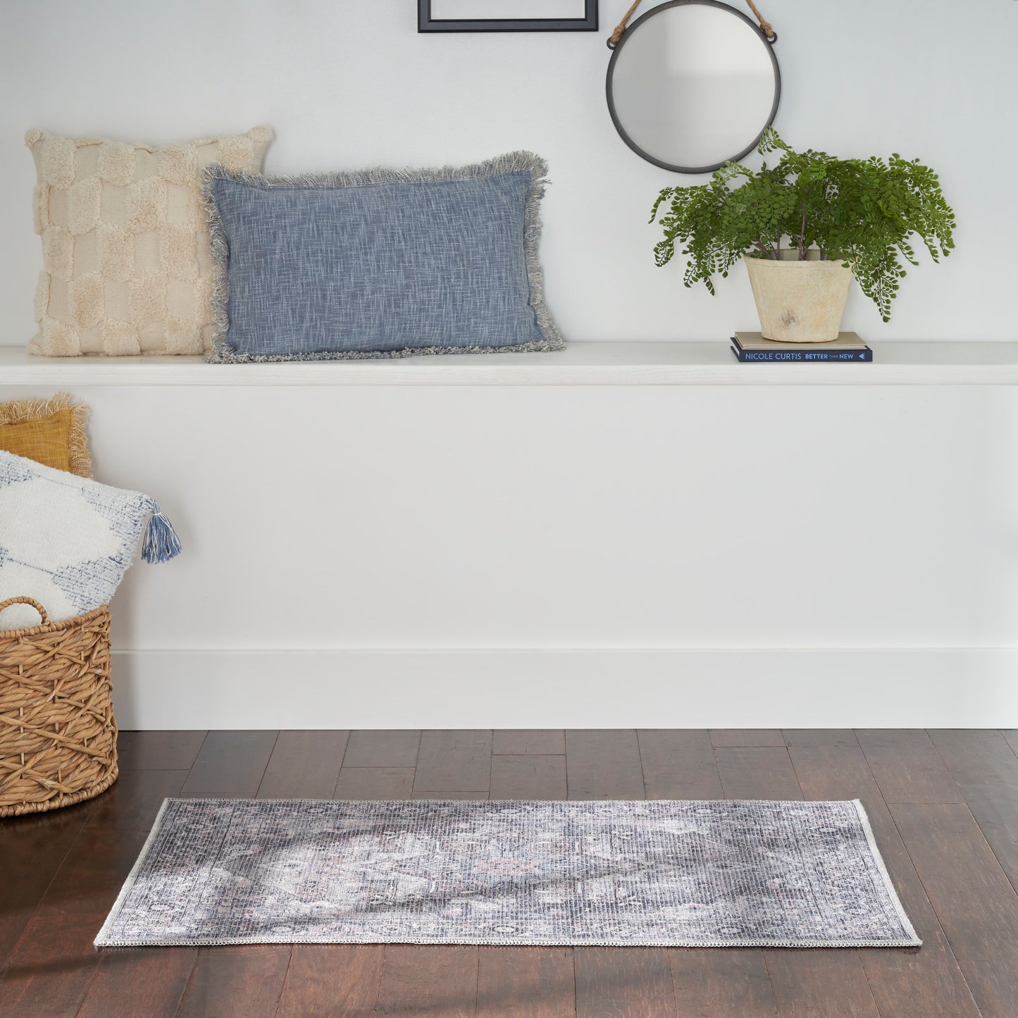 Nourison New Concept Washables 2' x 3'9" Grey Vintage Indoor Rug