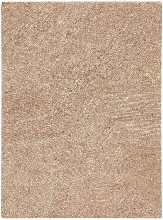 DKNY Pure Angles 5'3" x 7'3" Camel Modern Indoor Rug
