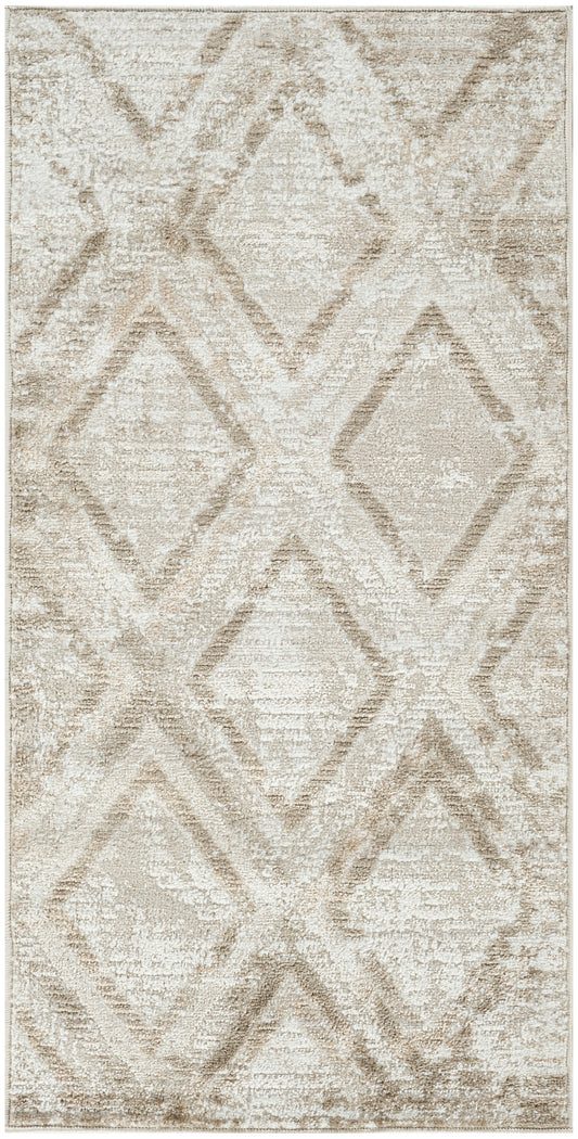 Nourison Dekor 2' x 4' Ivory Taupe Modern Indoor Rug