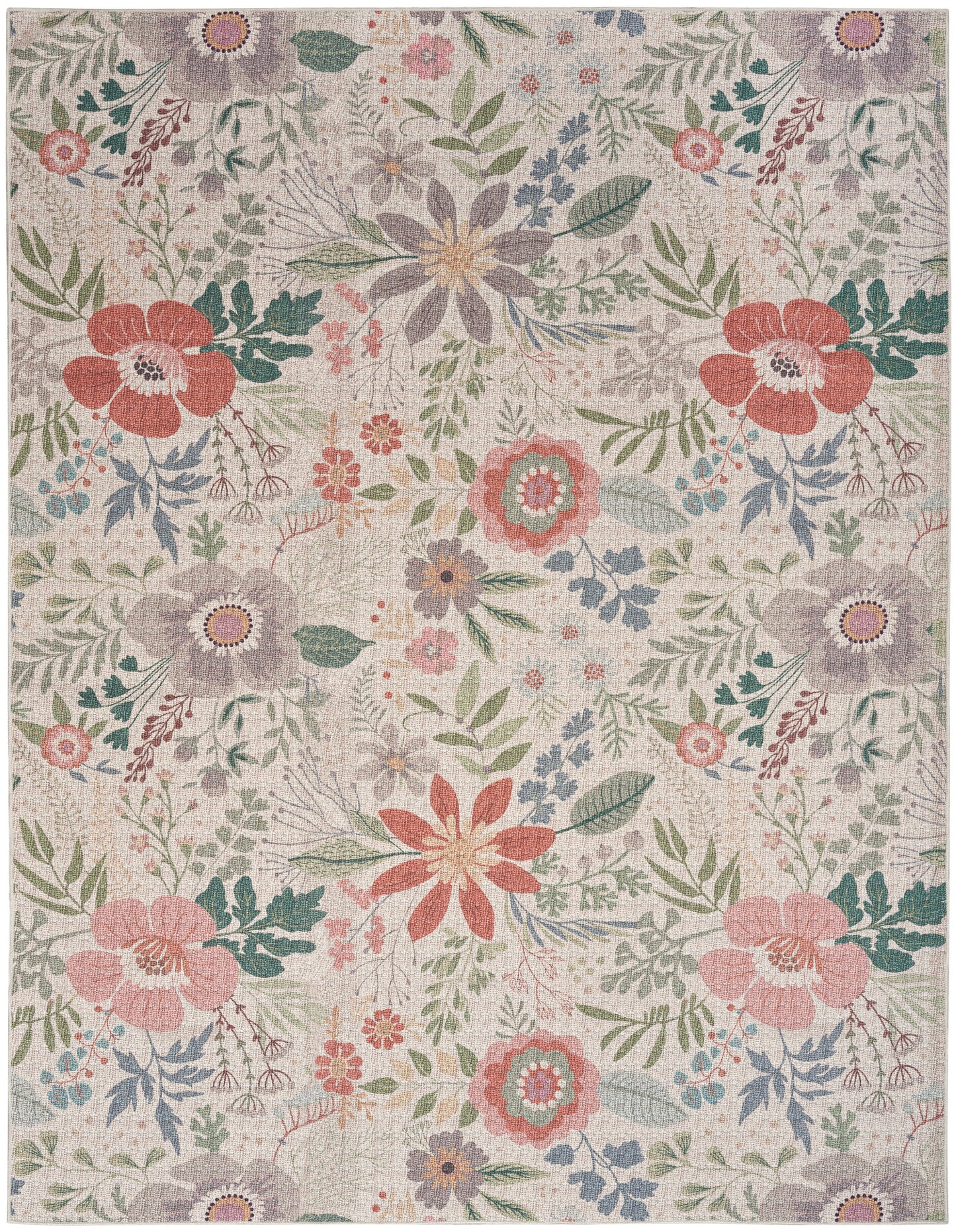 Nourison Nourison Washables 9'2" x 12' Cream Multicolor Farmhouse Indoor Rug