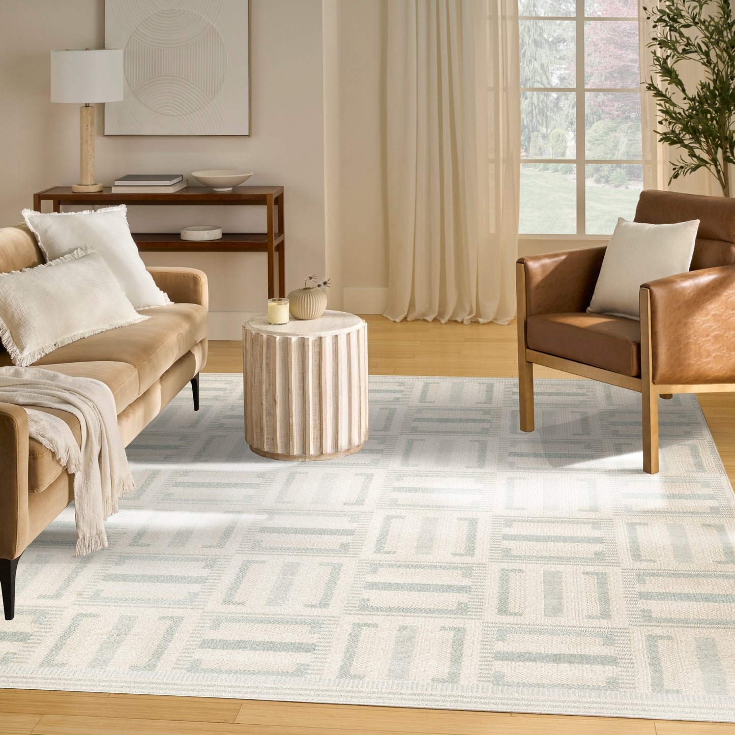 Nourison Nordic 8' x 10' Ivory Blue Modern Indoor Rug