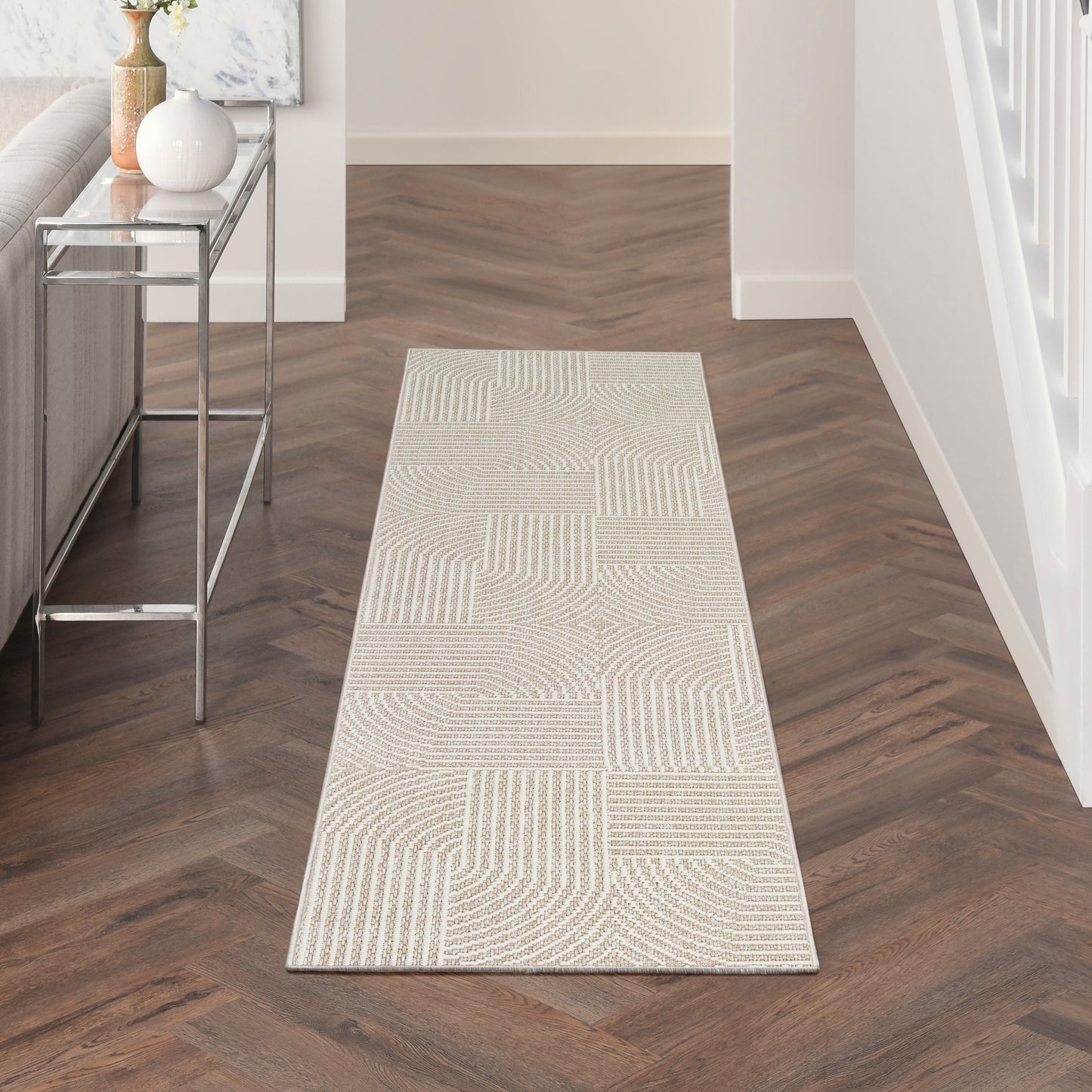 Nourison Natural Texture 2'3" x 7'6" Beige Ivory Modern Indoor Rug
