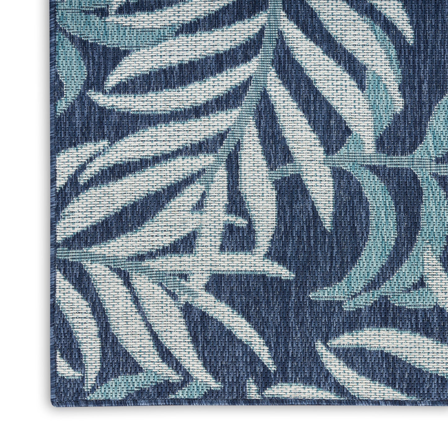 Nourison Garden Oasis 2' x 8' Navy Tropical Rug