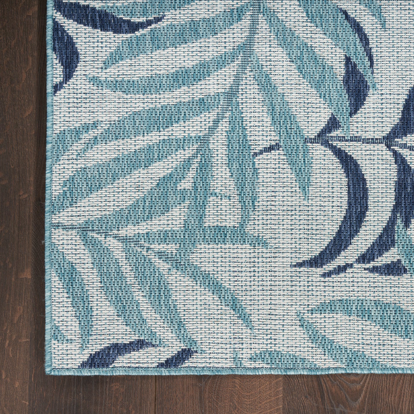 Nourison Garden Oasis 2' x 6' Blue Tropical Rug