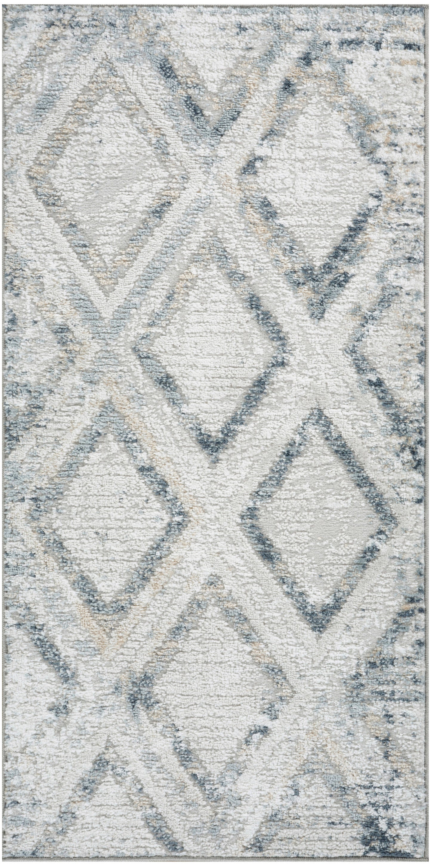 Nourison Dekor 2' x 4' Grey Navy Modern Indoor Rug