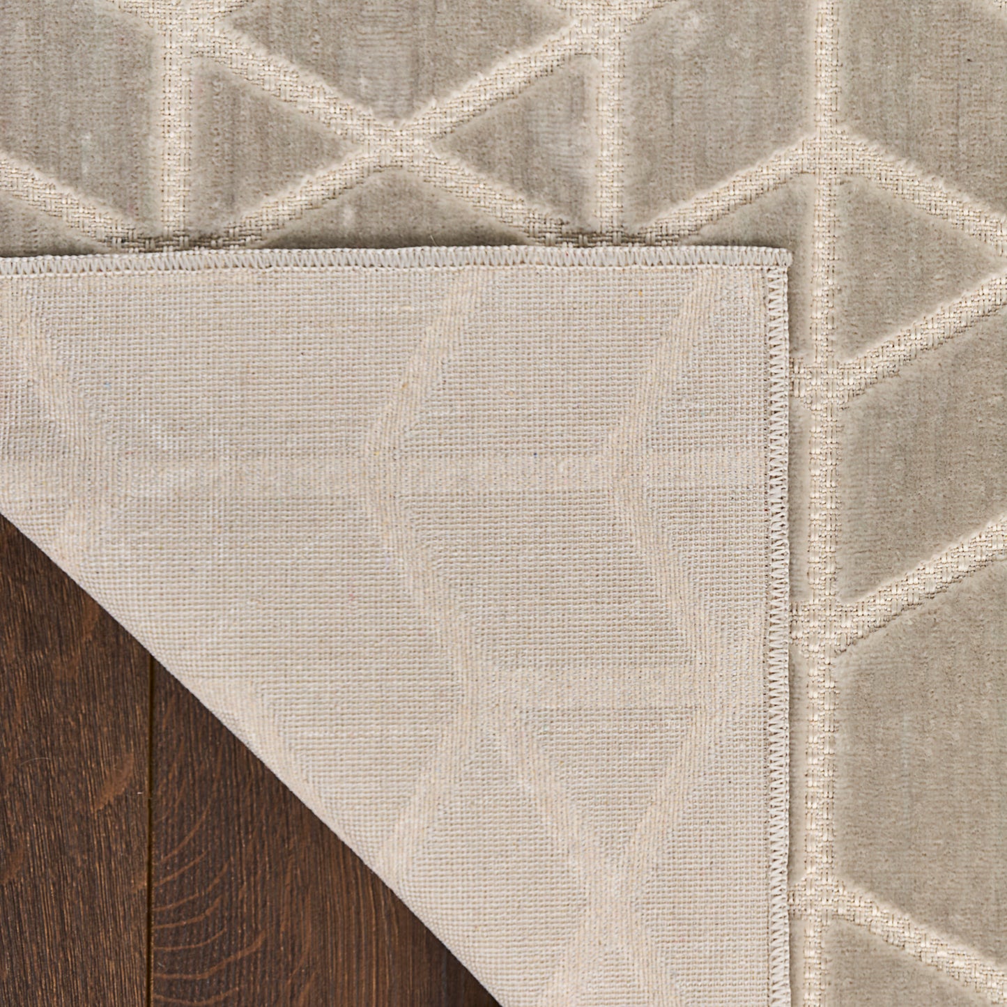 Nourison Washable Charm 2'2" x 8' Silver Ivory Modern Indoor Rug