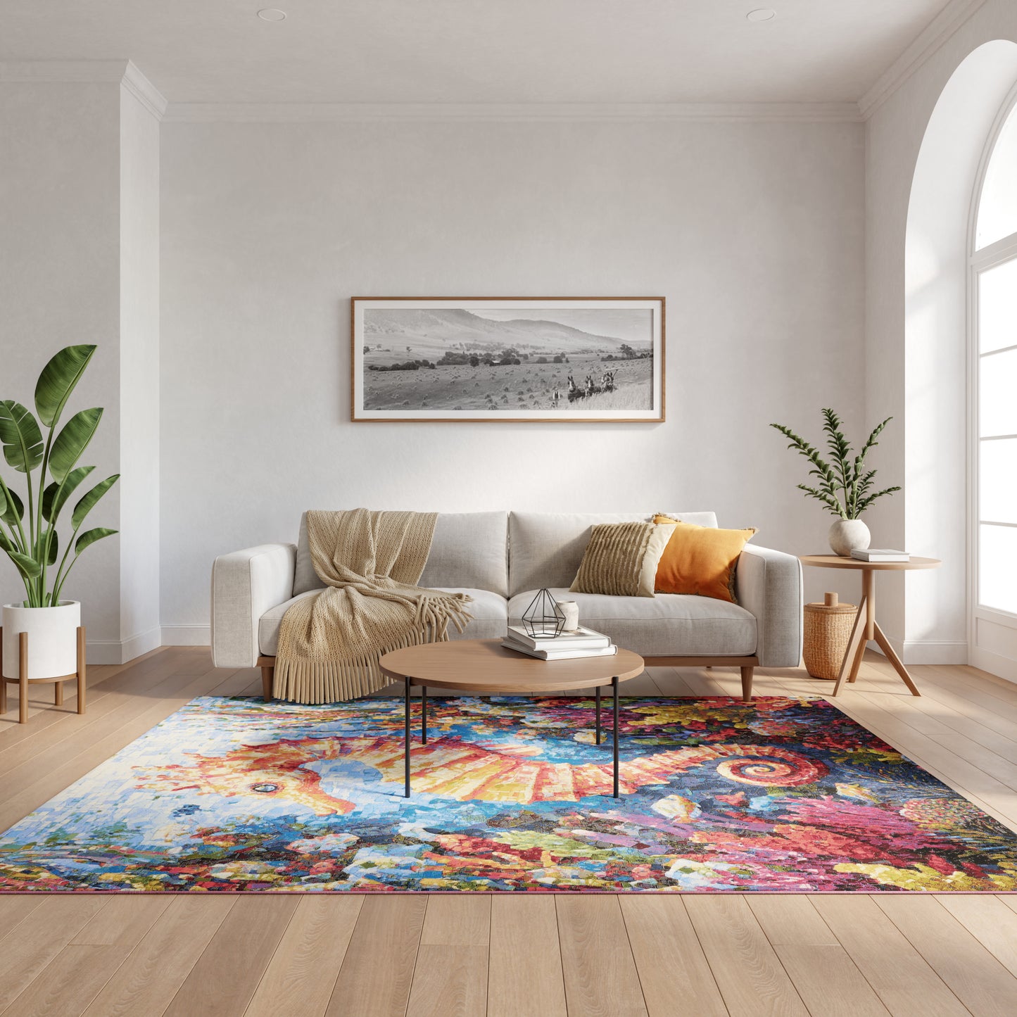 Nourison Color Splash 5'3" x 7'3" Multicolor Coastal, Nautical & Beach Rug