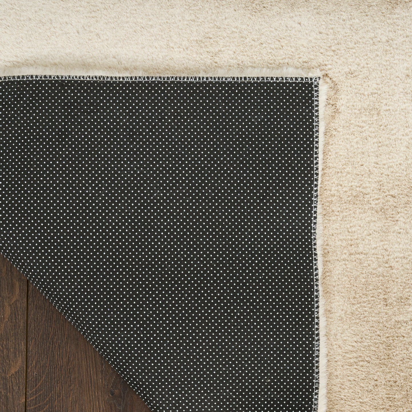 Nourison Soft Plush Rabbit Fur 5' x 7' Beige Contemporary Indoor Rug