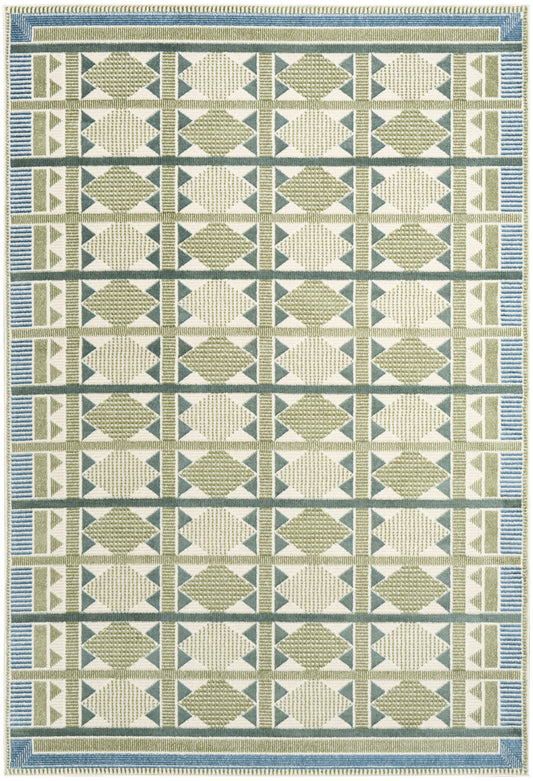Nourison Nordic 4' x 6' Green Blue Modern Indoor Rug