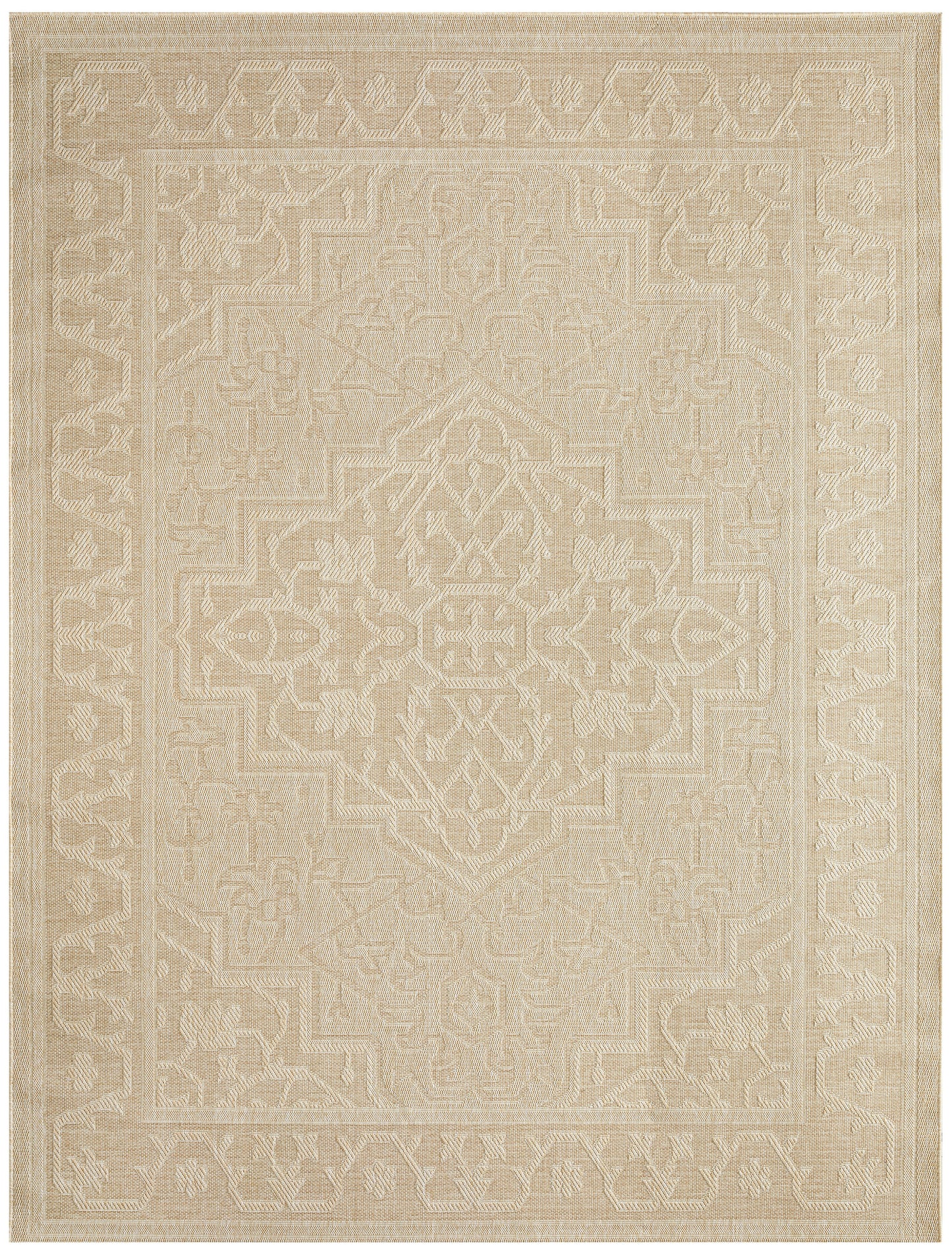 Nourison Tulum 10' x 14' Cream Outdoor Rug