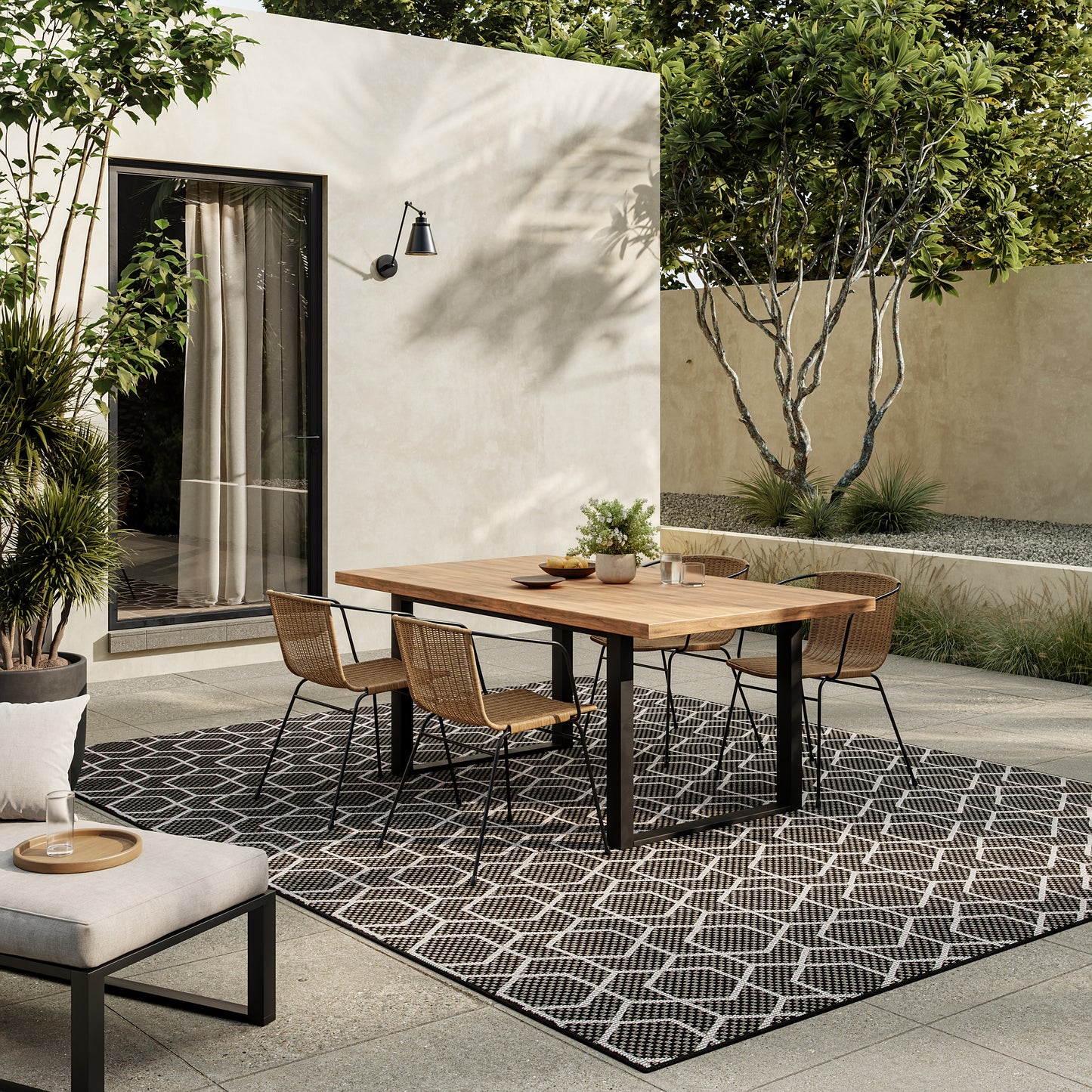 Nourison Horizon Indoor/Outdoor 8' x 10' Black Modern Rug