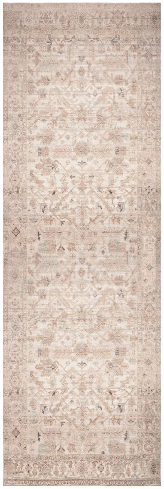 Nourison Vintage Washables 2' x 6' Beige Vintage Indoor Rug
