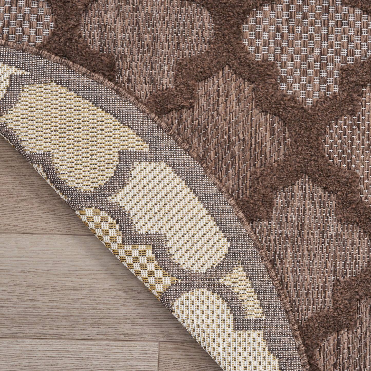 Nourison Easy Care 6' x Round Brown Modern Rug