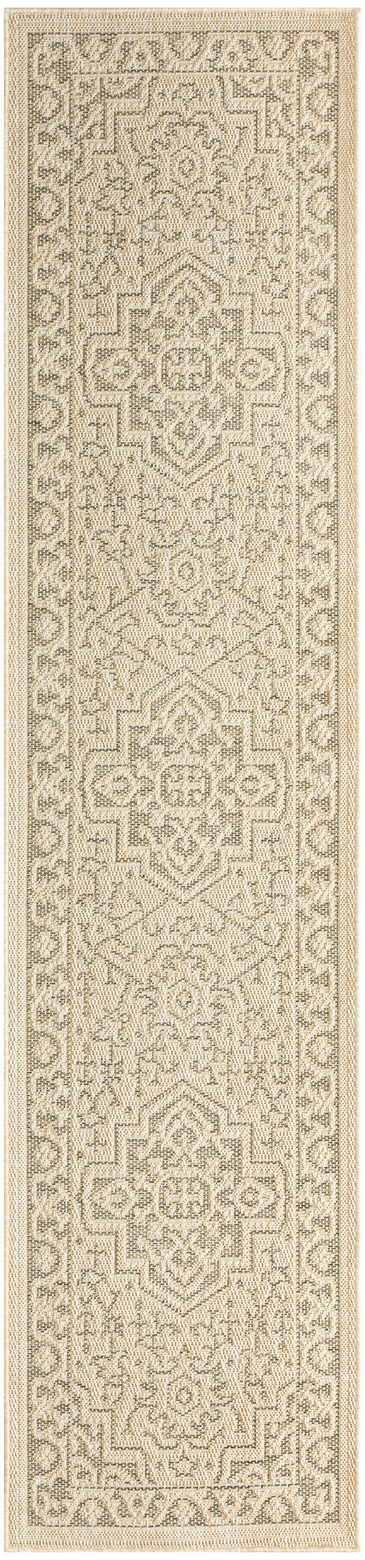 Nourison Tulum 2' x 6' Taupe Olive Outdoor Rug