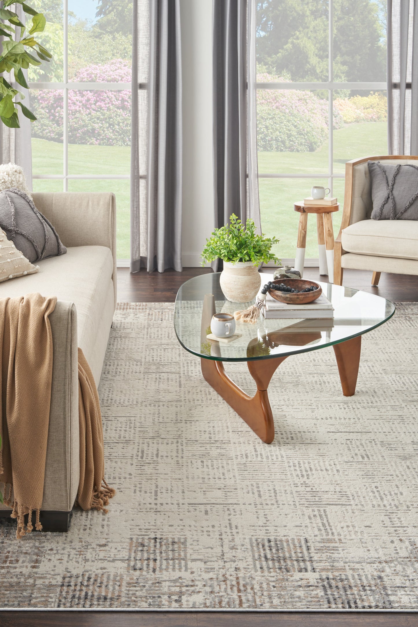 Nourison Elation 10' x 14' Ivory Grey Modern Indoor Rug