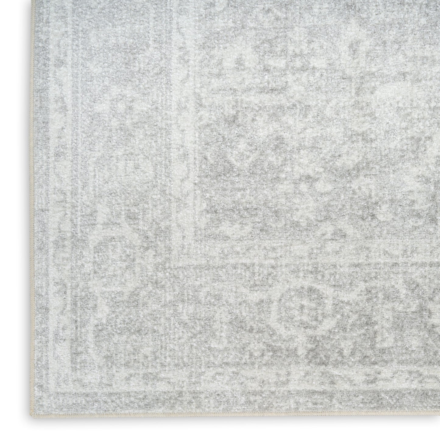 Nourison Astra Machine Washable 2' x 3' Light Grey Vintage Indoor Rug