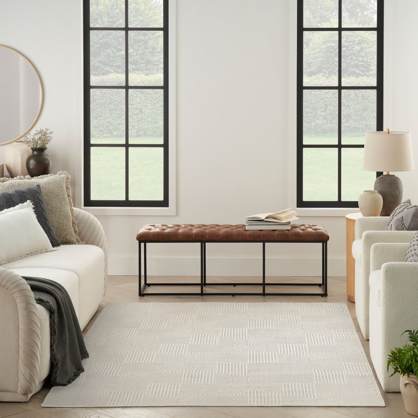 Nourison Natural Texture 7'10" x 9'10" Ivory Modern Indoor Rug