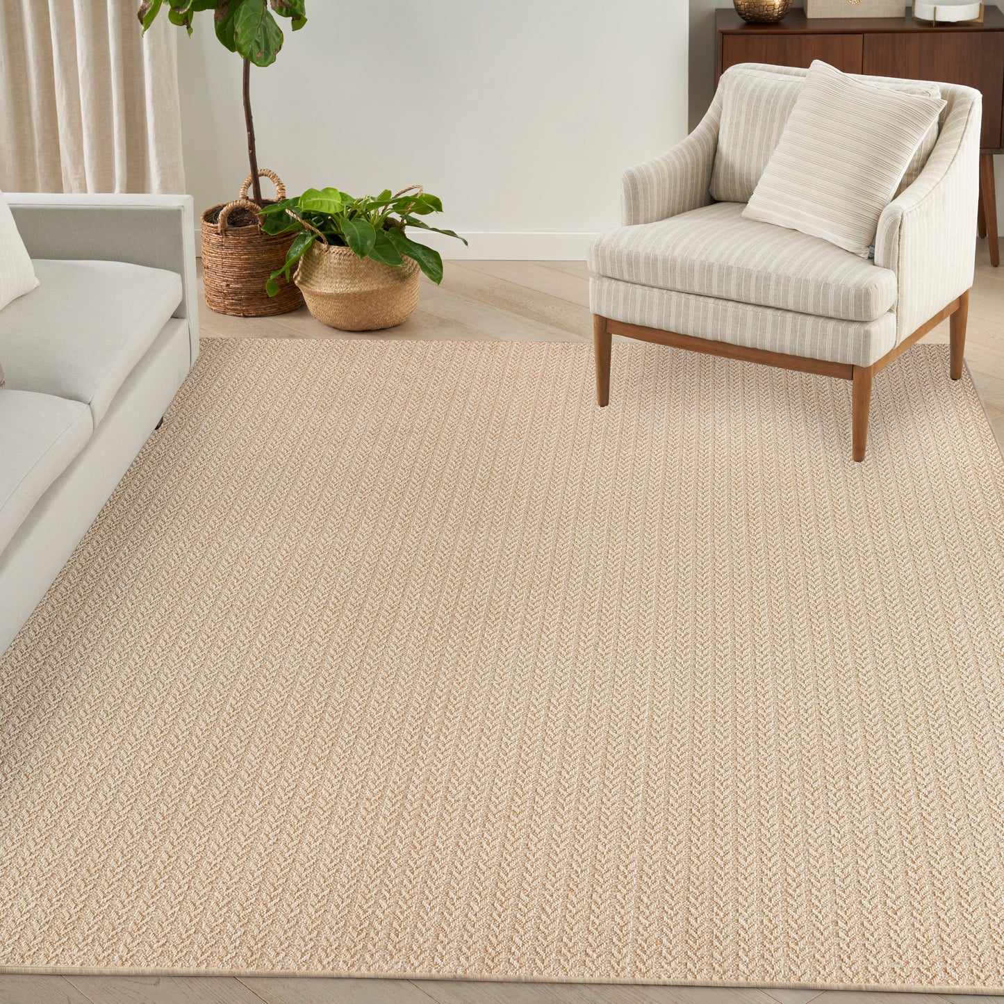 Nourison Tulum 10' x 14' Cream Outdoor Rug