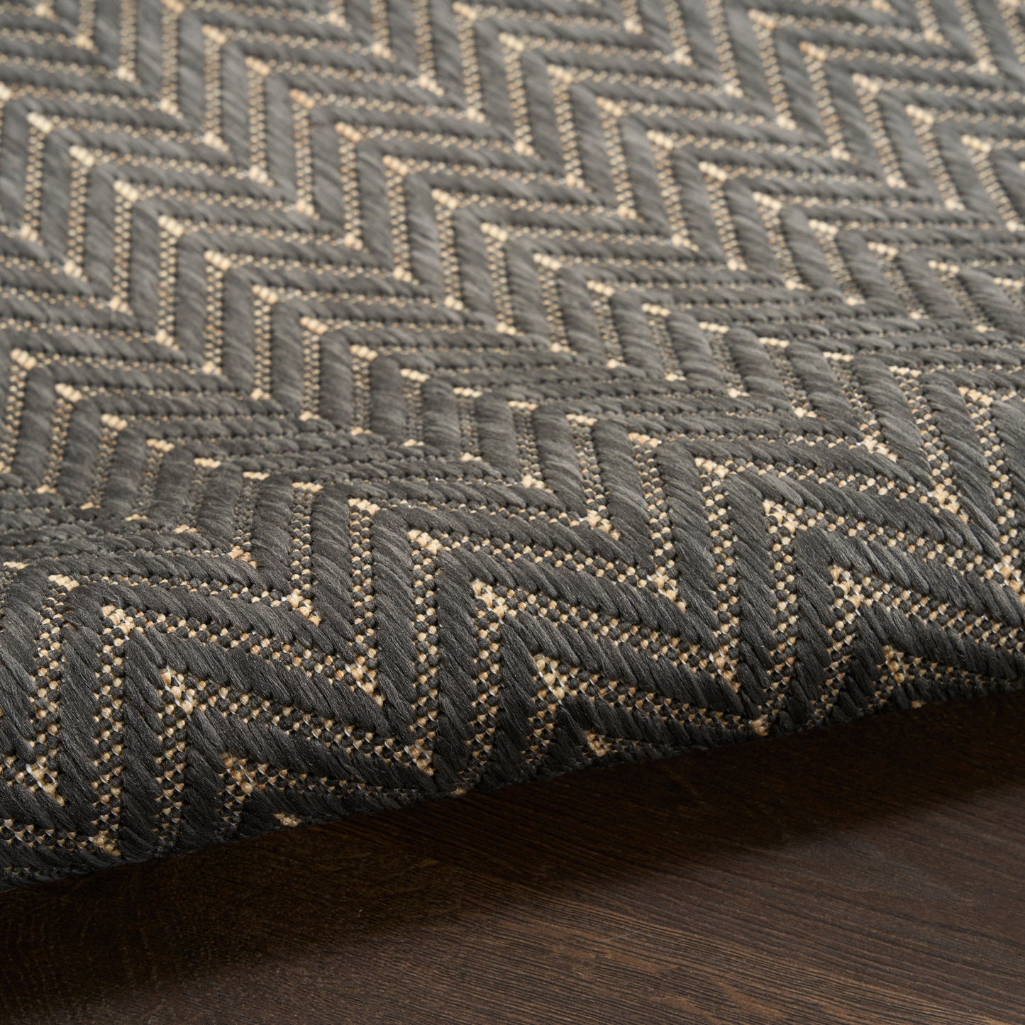 Nourison Horizon Indoor/Outdoor 10' x 14' Charcoal Modern Rug