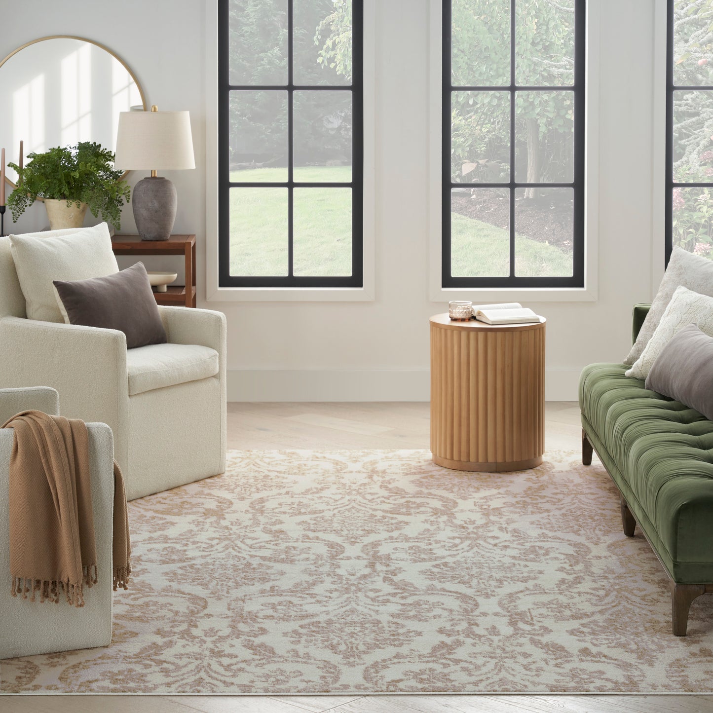 Nourison Jubilant 4' x 6' Ivory Beige Vintage Indoor Rug