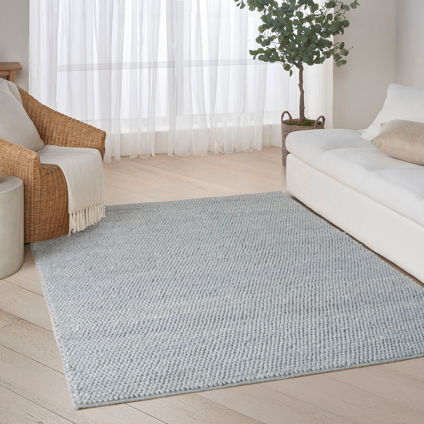 DKNY Pure Knots 4' x 6' Denim Modern Indoor Rug