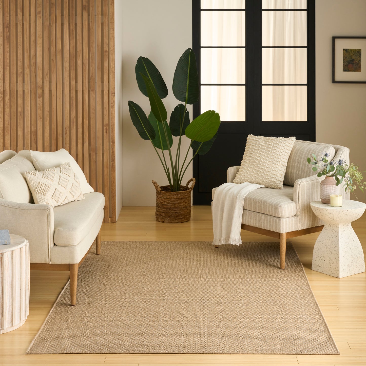 Nourison Tulum 4' x 6' Taupe Outdoor Rug