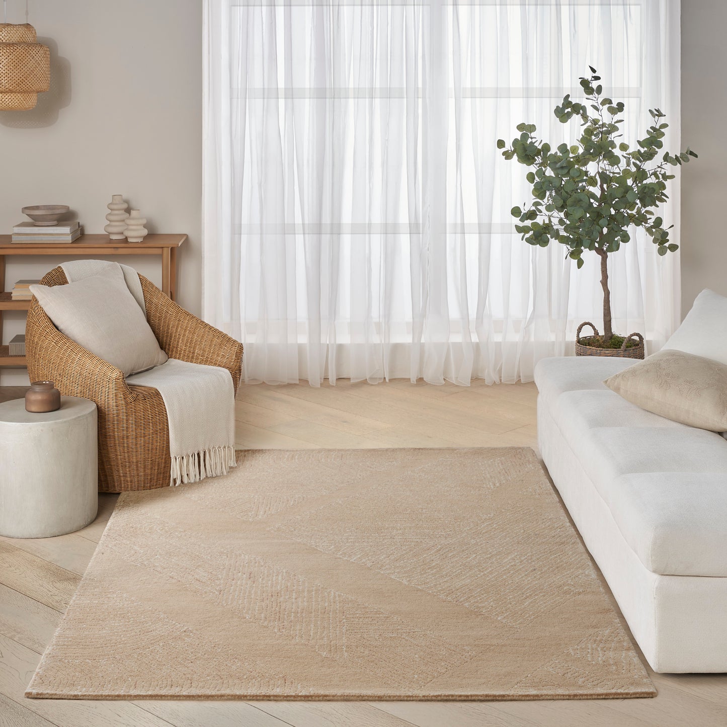 DKNY Pure Patterns 3'9" x 5'9" Camel Modern Indoor Rug